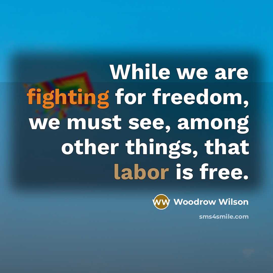 “While we are fighting for freedom, we must see, among…” quote by Woodrow Wilson