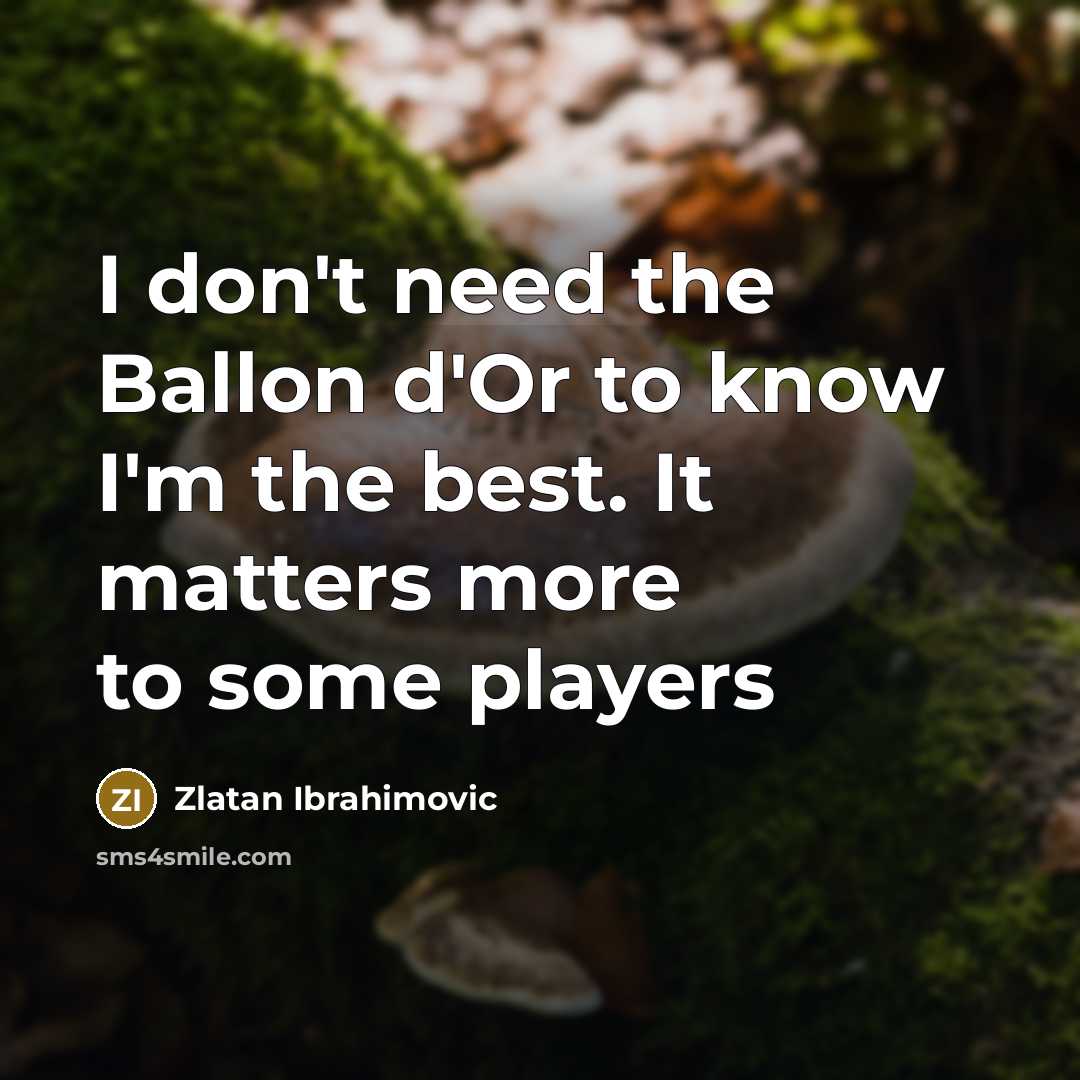 “I don't need the Ballon d'Or to know I'm the best. It matters more to some players” quote by Zlatan Ibrahimovic