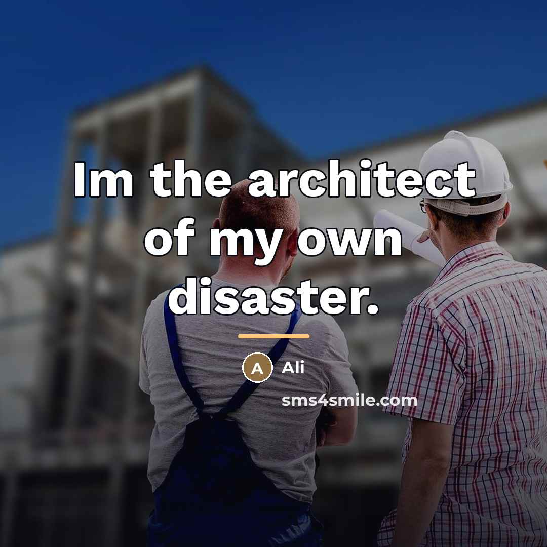 “Im the architect of my own disaster.…” quote by Ali