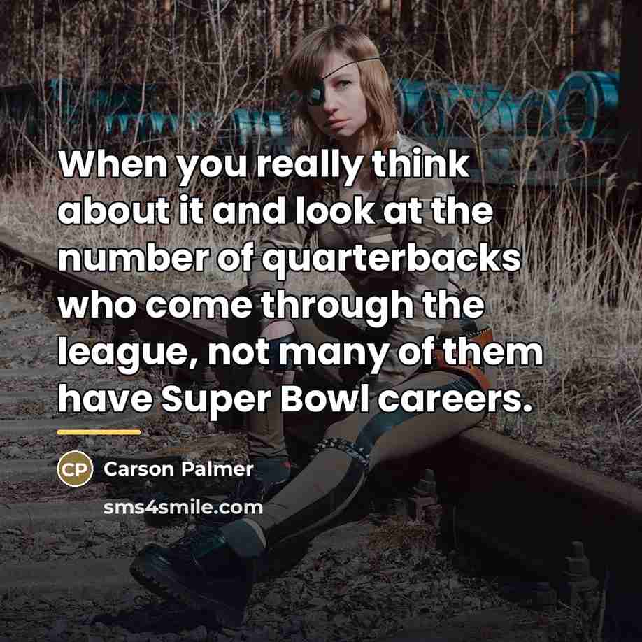 “When you really think about it and look at the…” quote by Carson Palmer