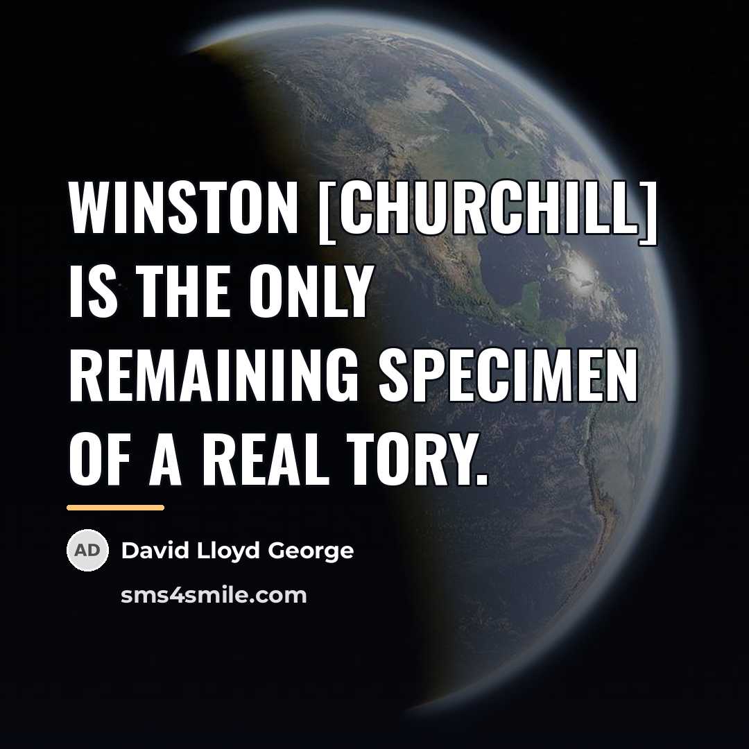 “Winston [Churchill] is the only remaining specimen of a real…” quote by David Lloyd George