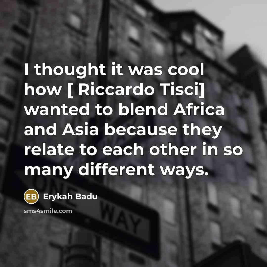“I thought it was cool how [ Riccardo Tisci] wanted…” quote by Erykah Badu