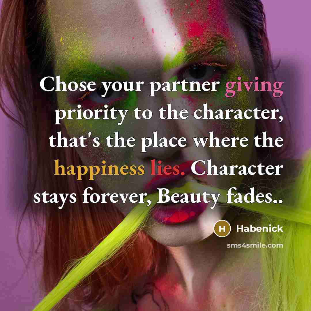 “Chose your partner giving priority to the character, that's the…” quote by Habenick