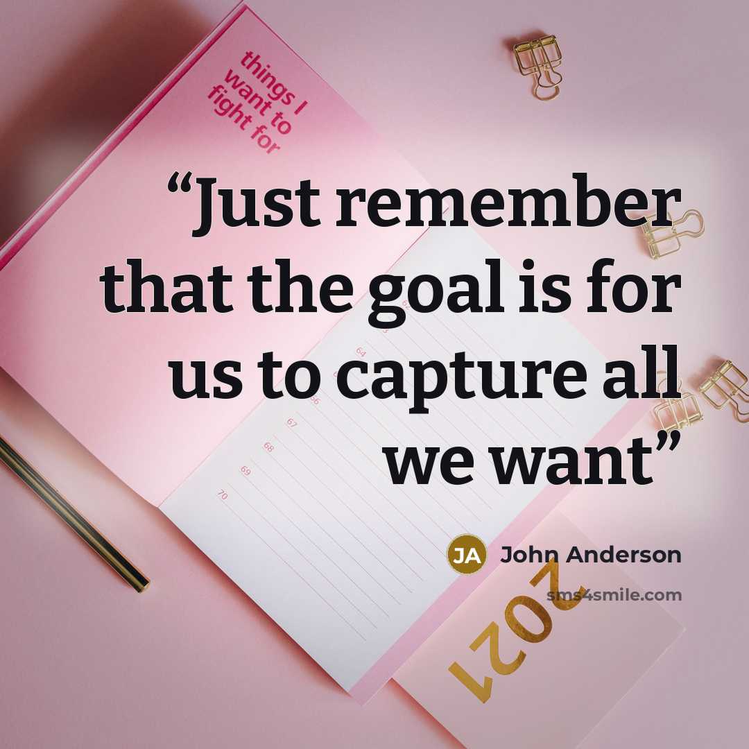 “Just remember that the goal is for us to capture all we want” quote by John Anderson