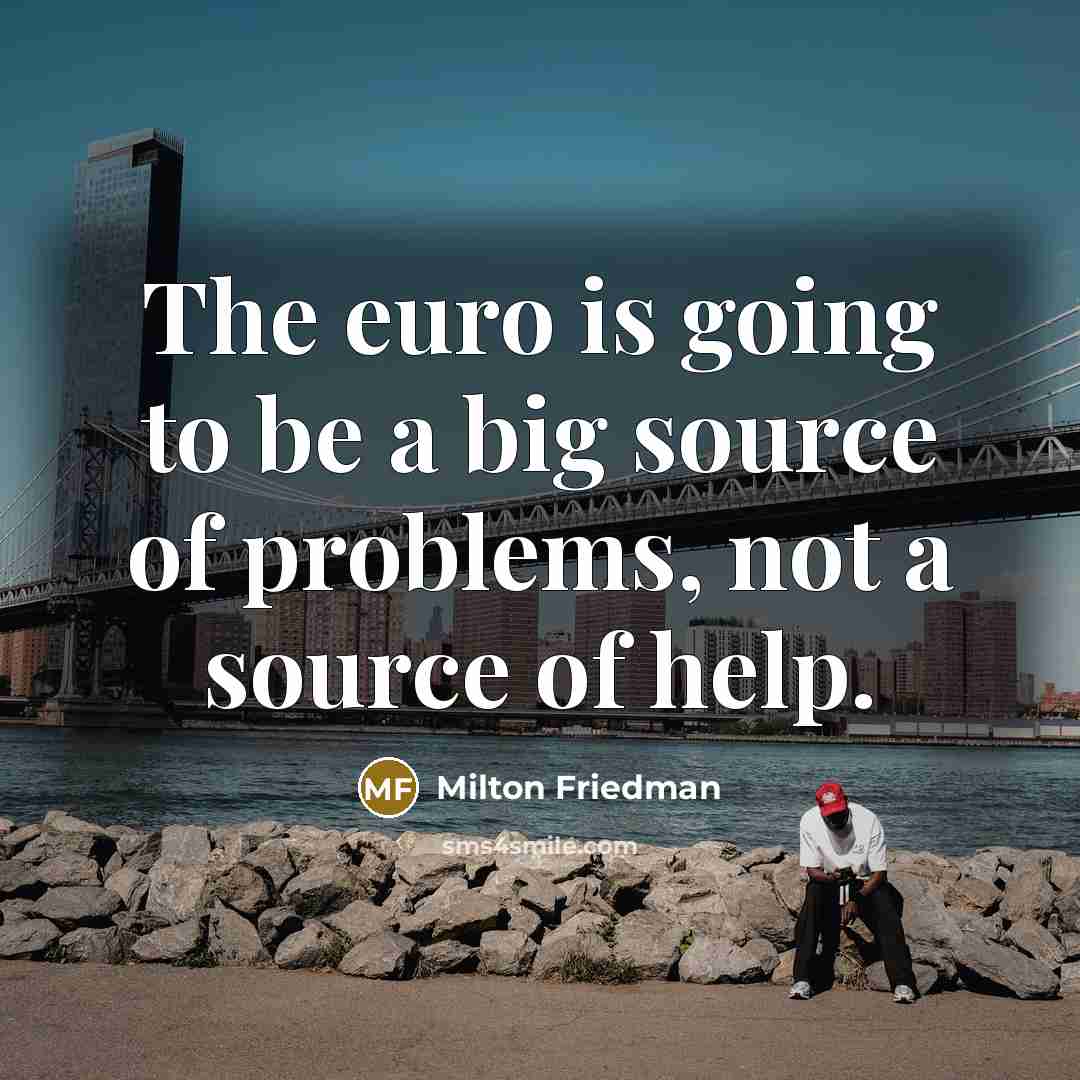 “The euro is going to be a big source of…” quote by Milton Friedman