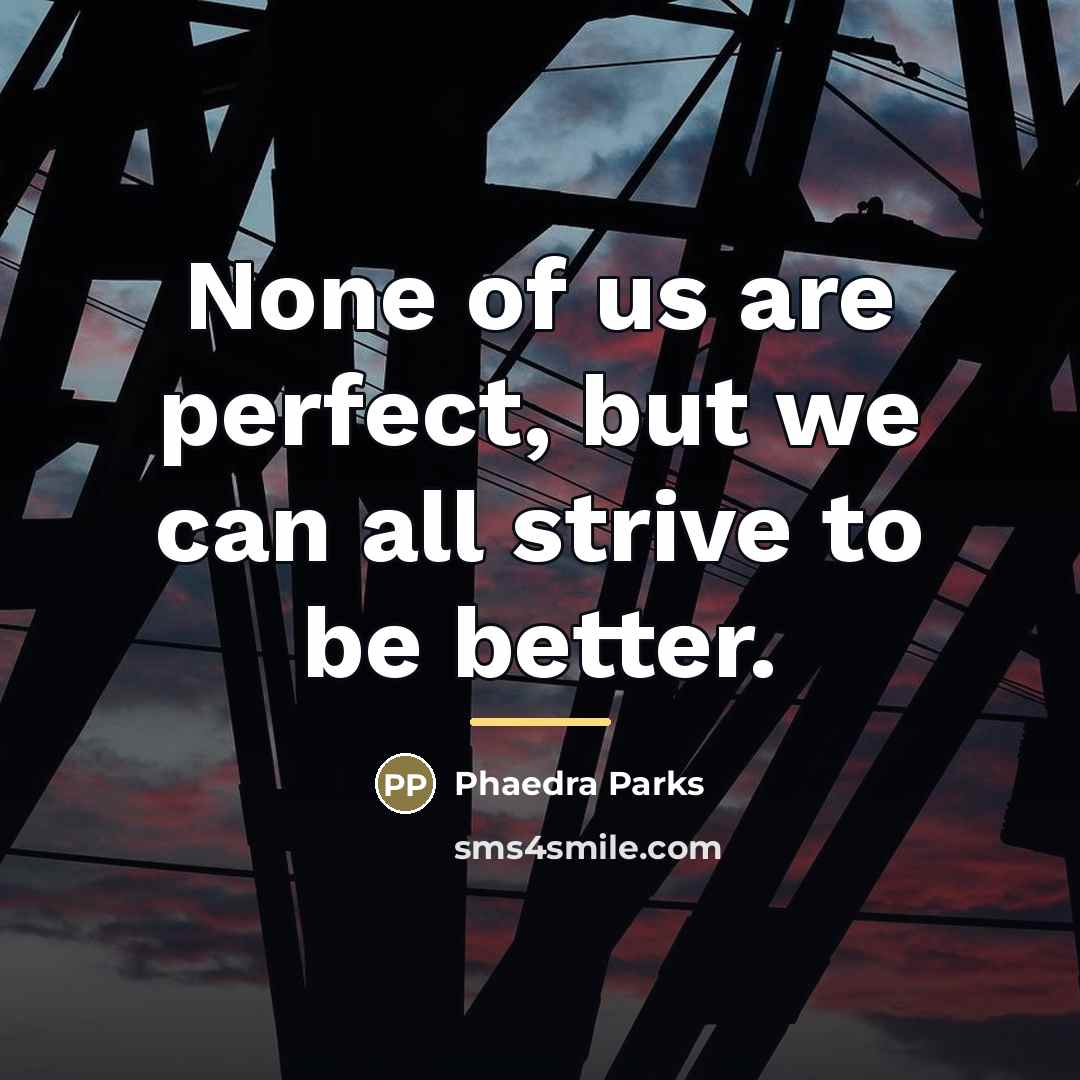 “None of us are perfect, but we can all strive…” quote by Phaedra Parks