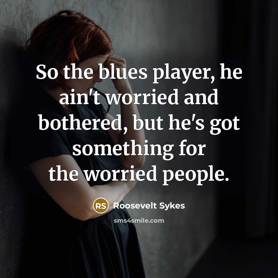 “So the blues player, he ain't worried and bothered, but he's got something for the worried people.” quote by Roosevelt Sykes