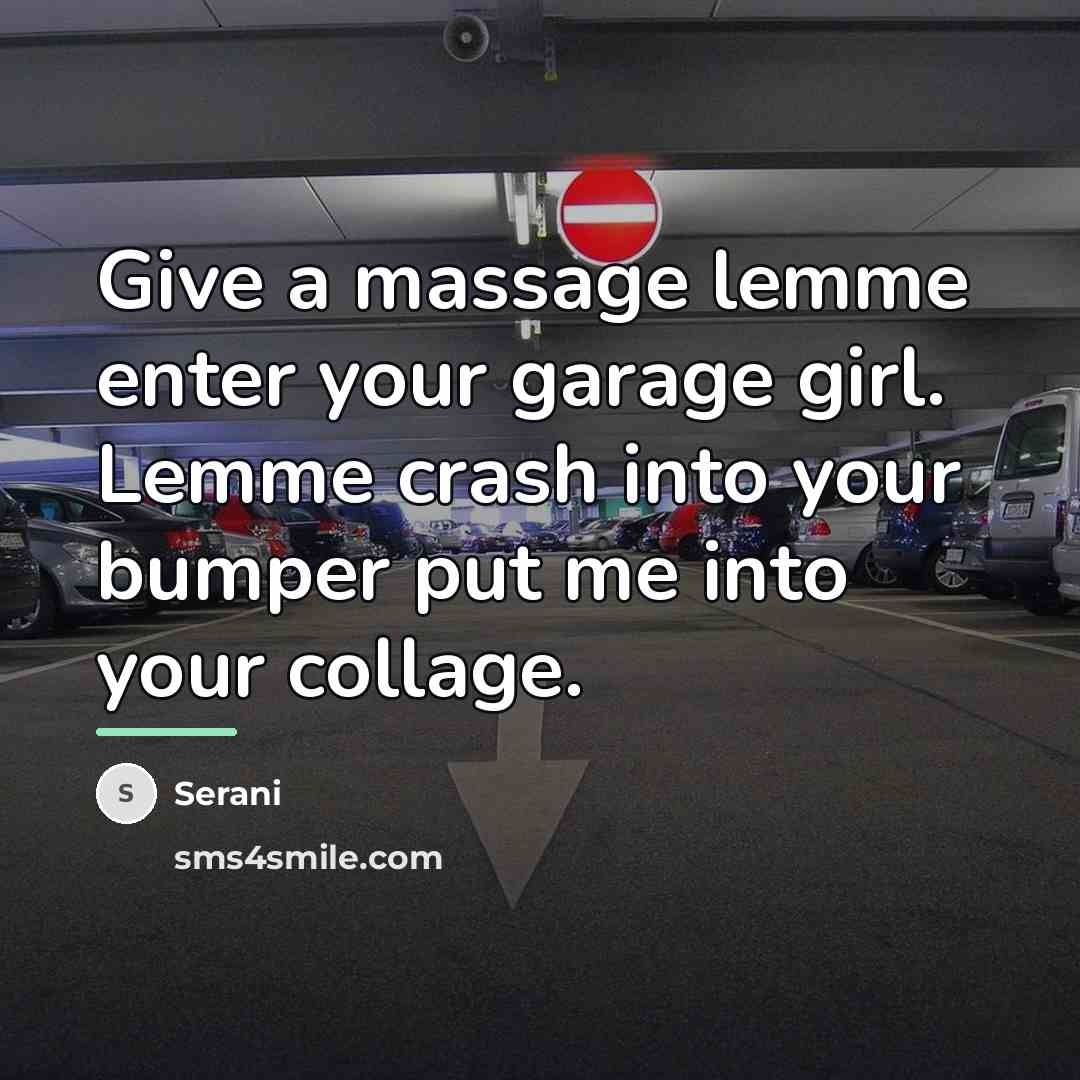 “Give a massage lemme enter your garage girl. Lemme crash…” quote by Serani