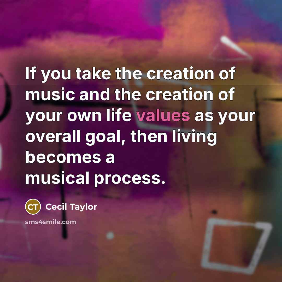 “If you take the creation of music and the creation…” quote by Cecil Taylor
