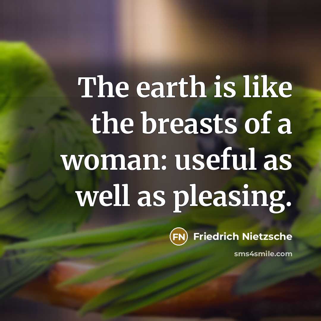 “The earth is like the breasts of a woman: useful…” quote by Friedrich Nietzsche