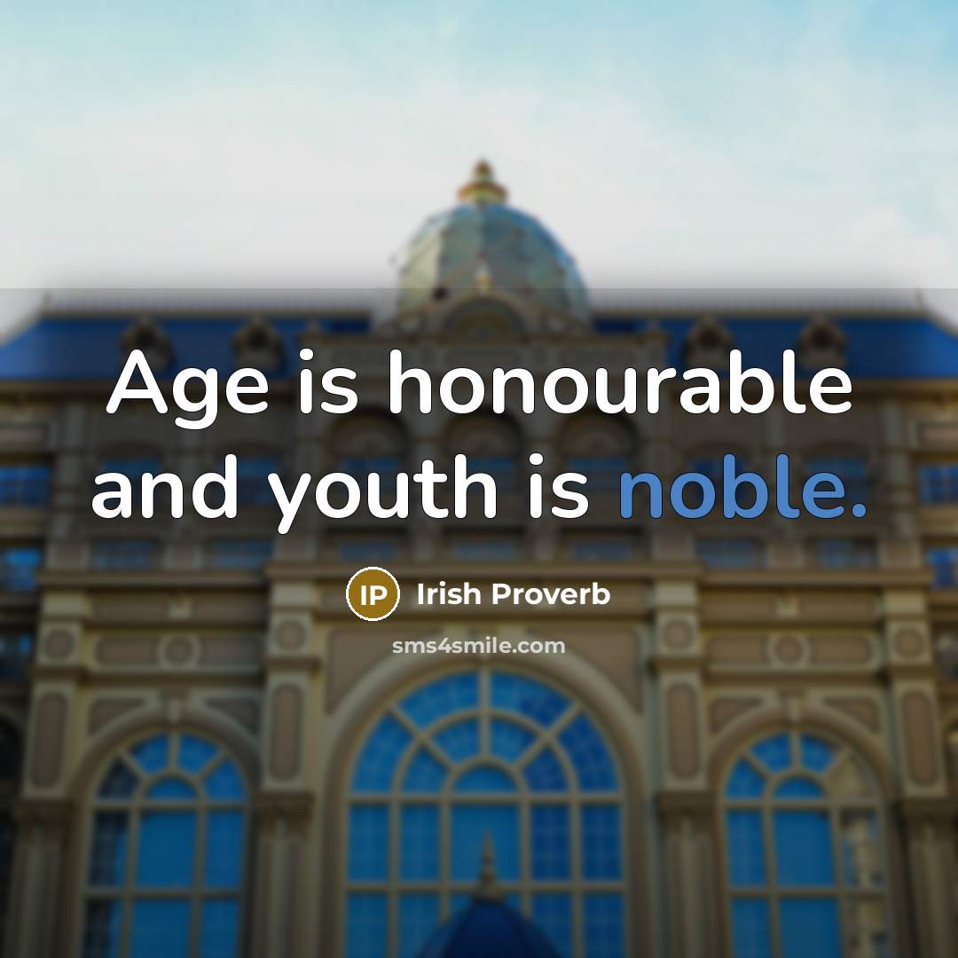 “Age is honourable and youth is noble.…” quote by Irish Proverb