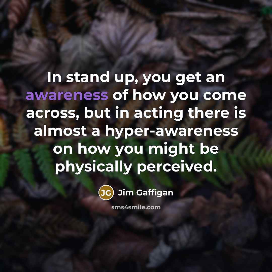 “In stand up, you get an awareness of how you…” quote by Jim Gaffigan