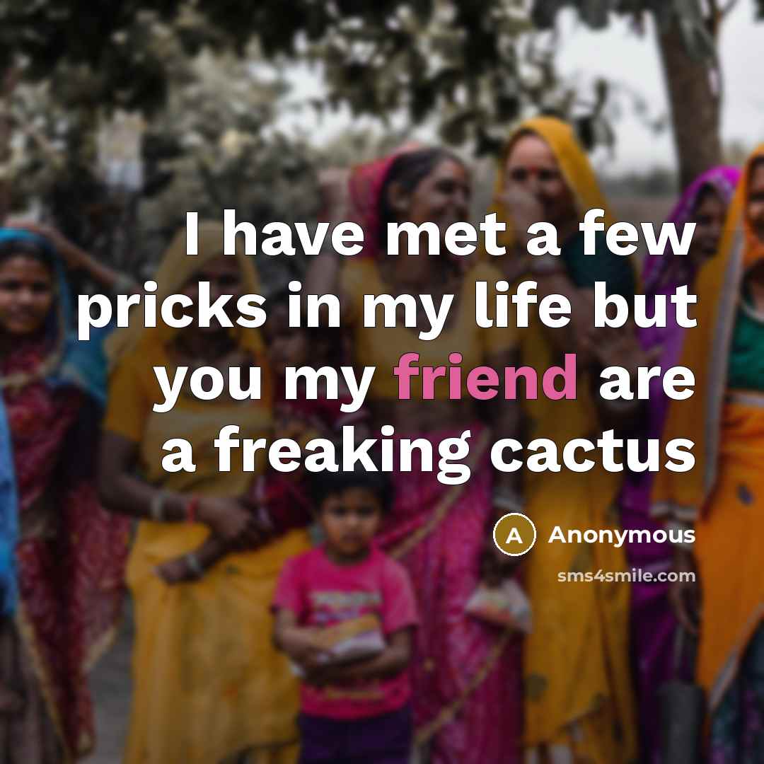 “I have met a few pricks in my life but…” quote by Anonymous