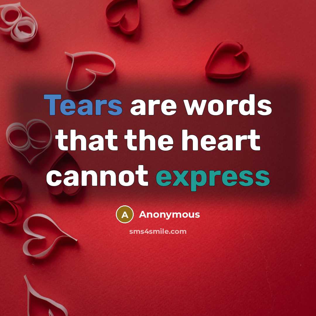 “Tears are words that the heart cannot express” quote by Anonymous