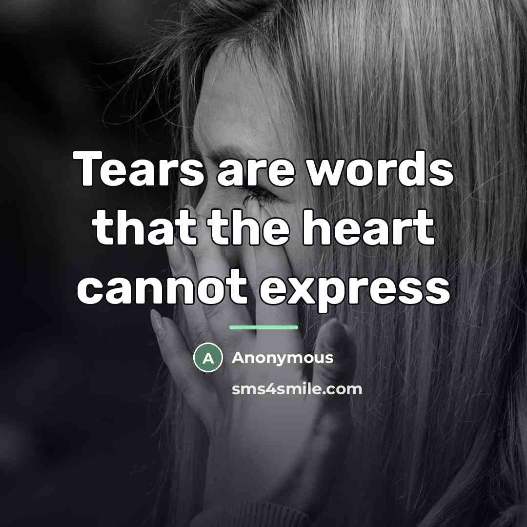“Tears are words that the heart cannot express…” quote by Anonymous