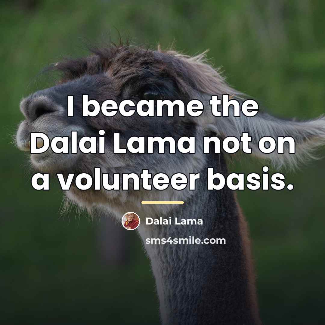 “I became the Dalai Lama not on a volunteer basis.…” quote by Dalai Lama