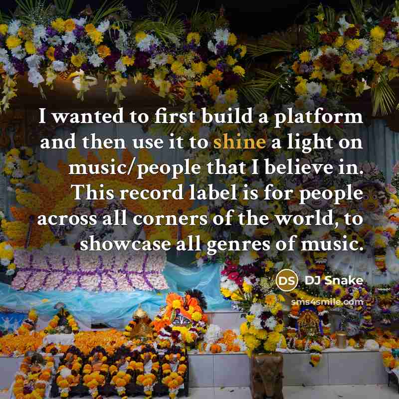 “I wanted to first build a platform and then use…” quote by DJ Snake