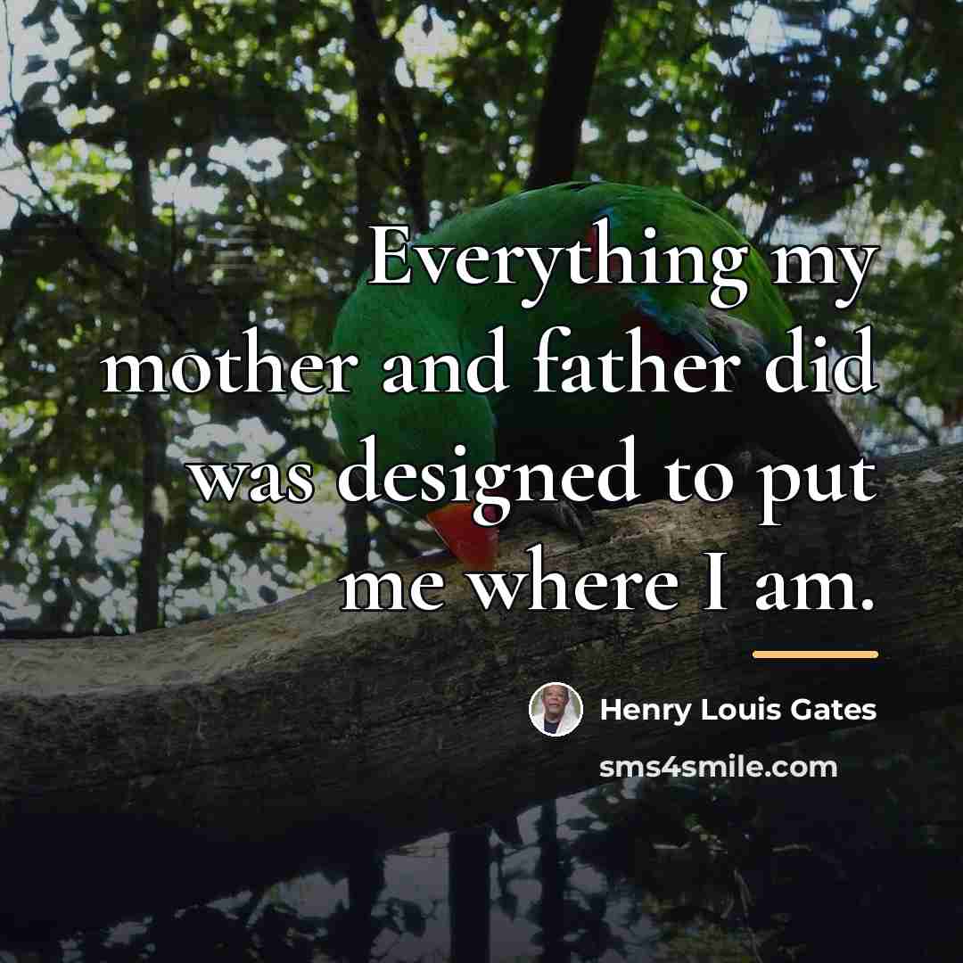 “Everything my mother and father did was designed to put…” quote by Henry Louis Gates