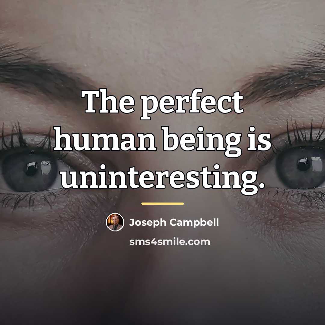“The perfect human being is uninteresting.…” quote by Joseph Campbell