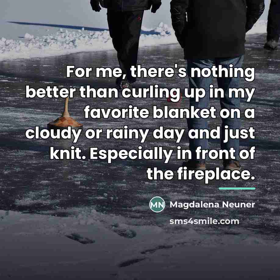 “For me, there's nothing better than curling up in my…” quote by Magdalena Neuner