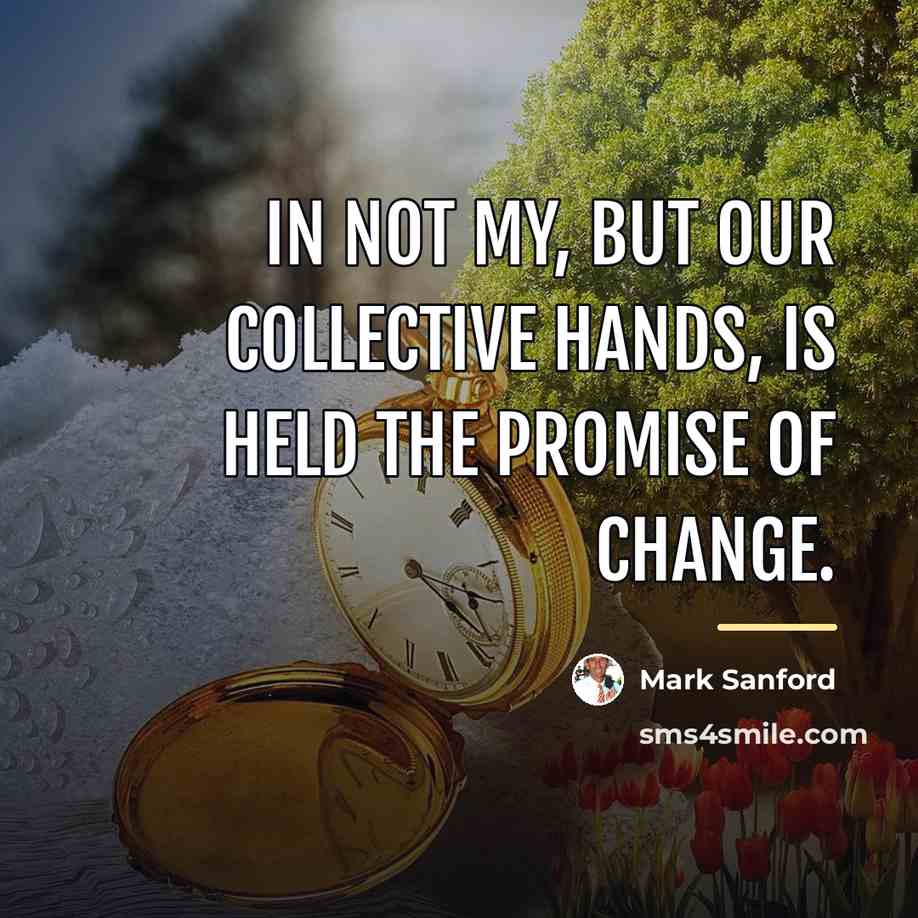 “In not my, but our collective hands, is held the…” quote by Mark Sanford
