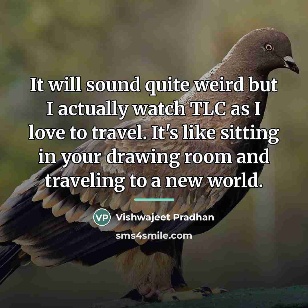 “It will sound quite weird but I actually watch TLC…” quote by Vishwajeet Pradhan