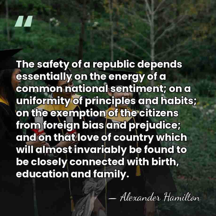 The safety of a republic depends essentially on the energy of a&hellip; - Alexander Hamilton