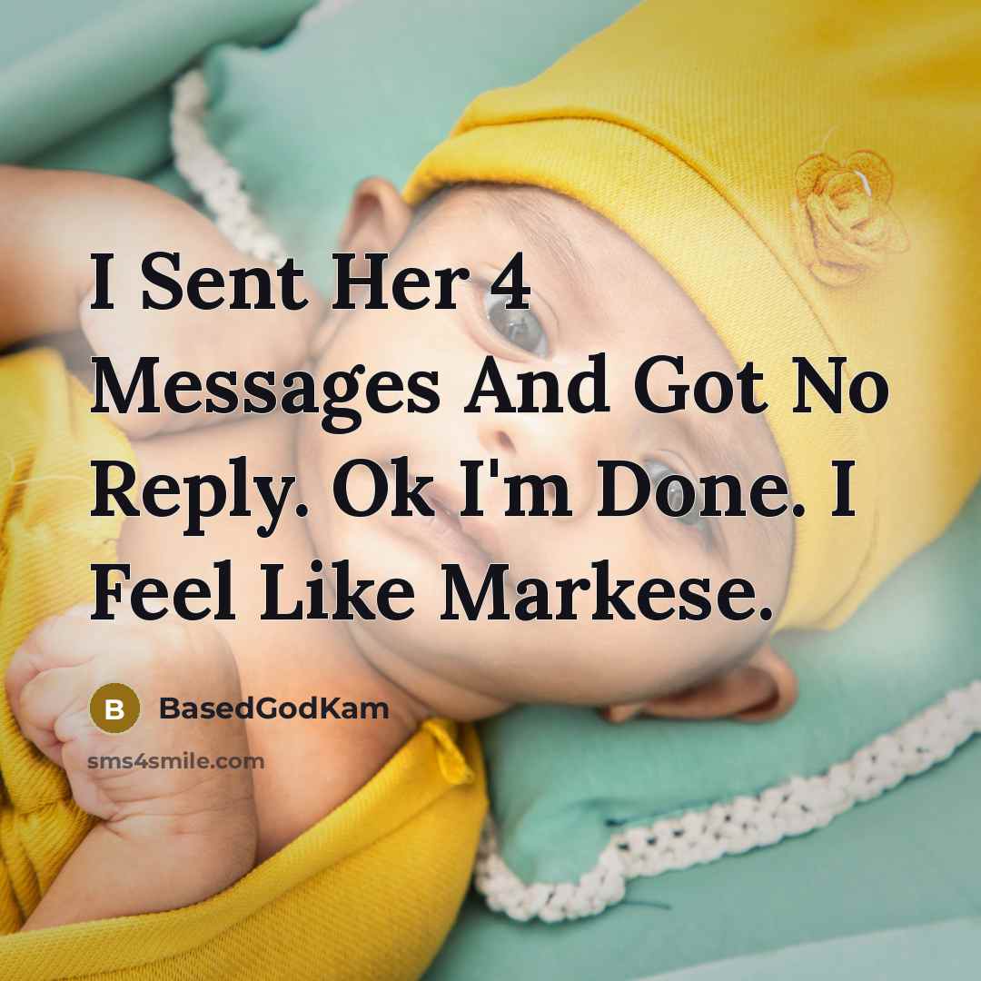 “I Sent Her 4 Messages And Got No Reply. Ok…” quote by BasedGodKam