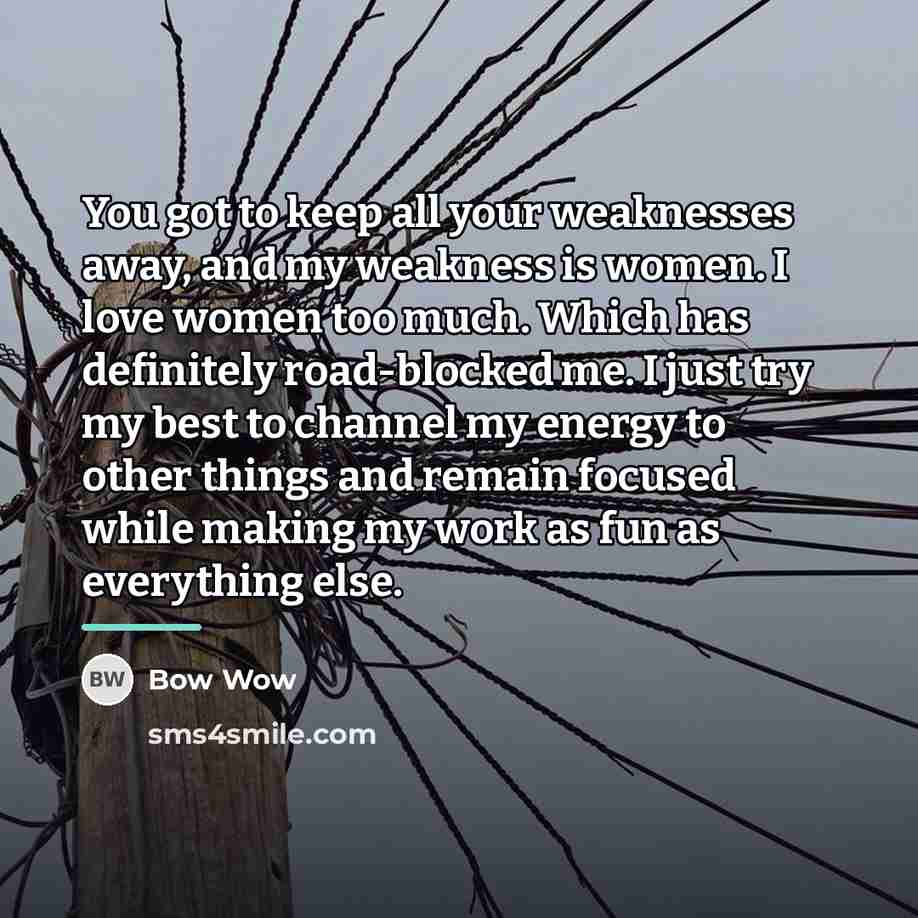 “You got to keep all your weaknesses away, and my…” quote by Bow Wow