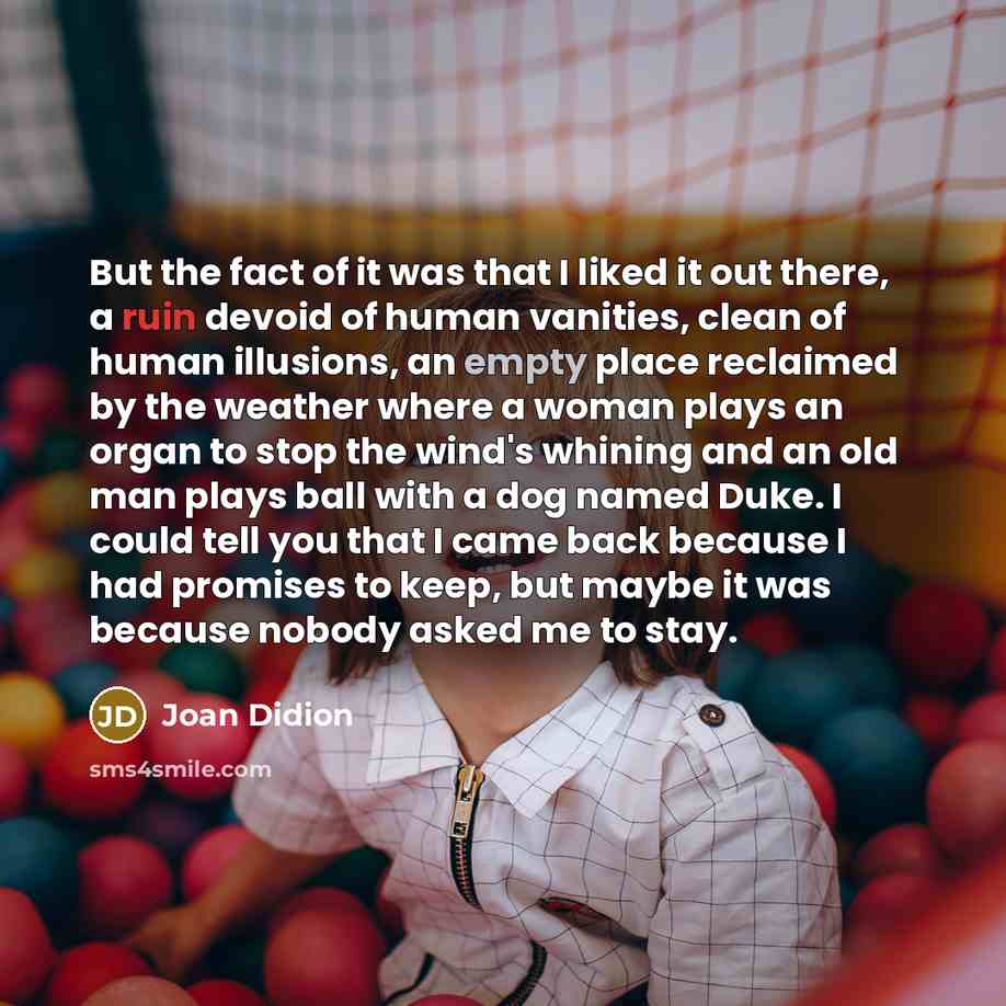“But the fact of it was that I liked it…” quote by Joan Didion