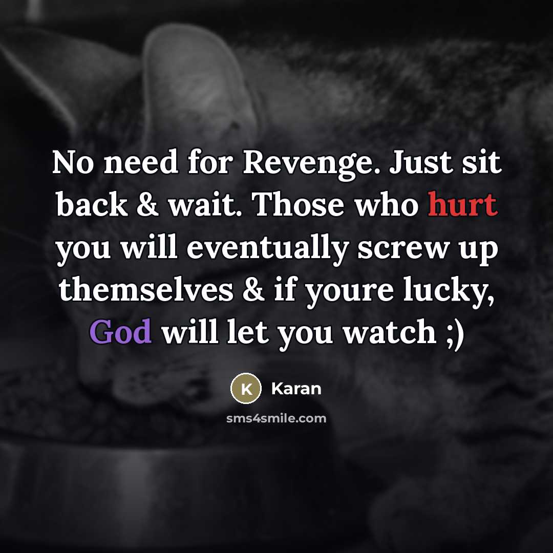 “No need for Revenge. Just sit back & wait. Those…” quote by Karan