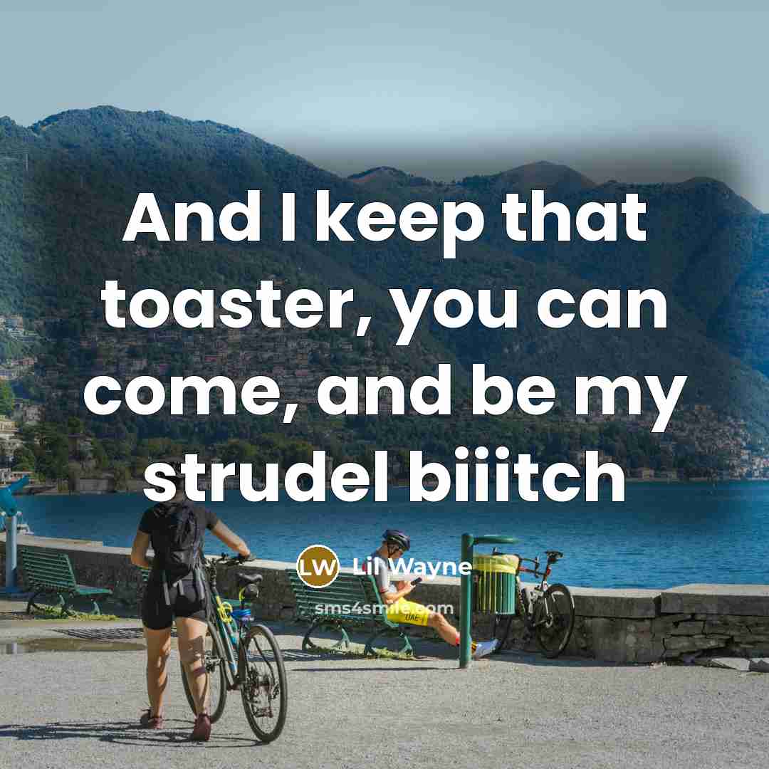 “And I keep that toaster, you can come, and be…” quote by Lil Wayne