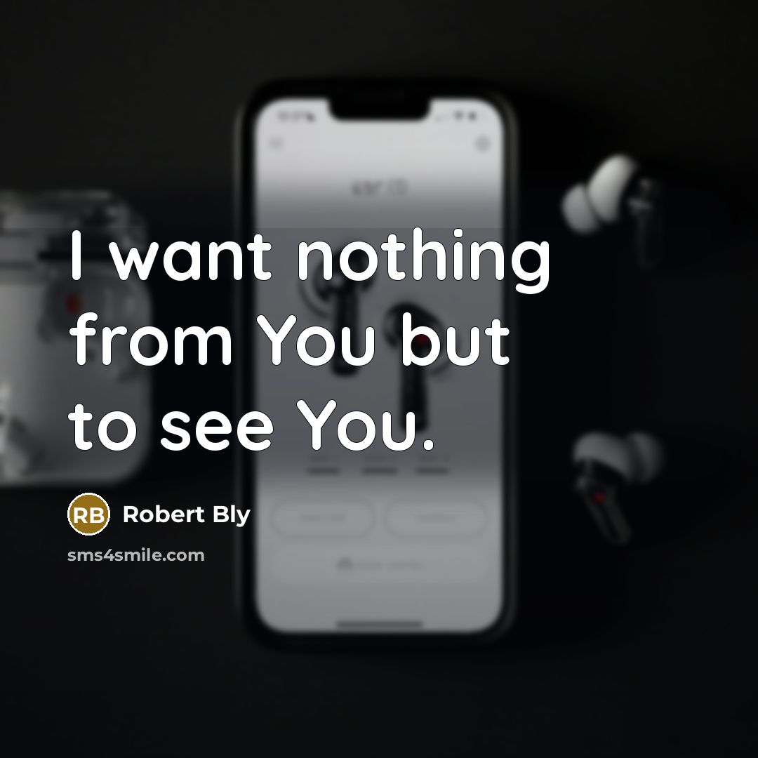 “I want nothing from You but to see You.…” quote by Robert Bly