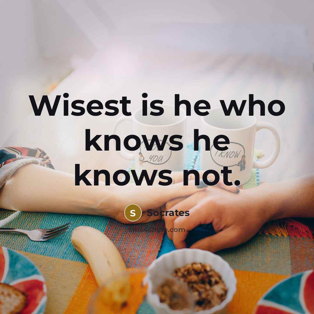 “Wisest is he who knows he knows not.…” quote by Socrates