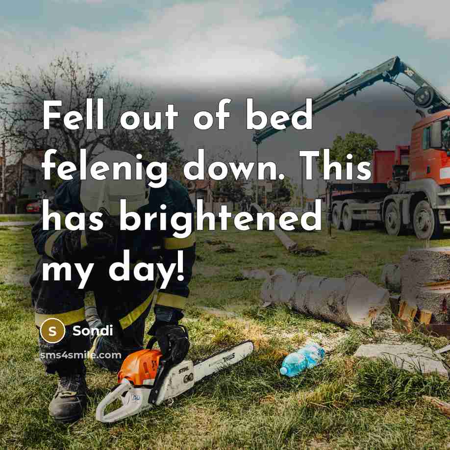 “Fell out of bed felenig down. This has brightened my day!” quote by Sondi