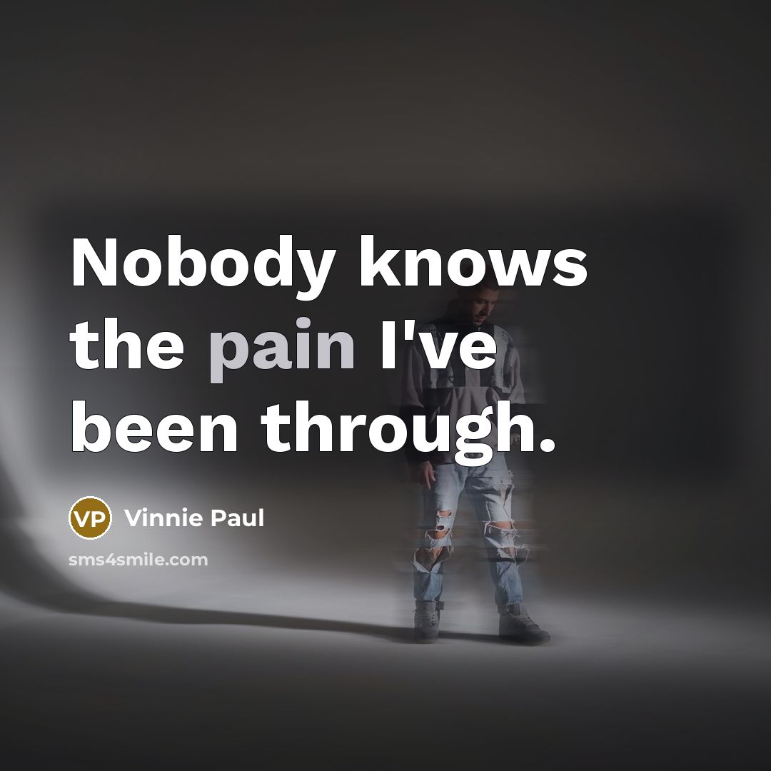 “Nobody knows the pain I've been through.…” quote by Vinnie Paul