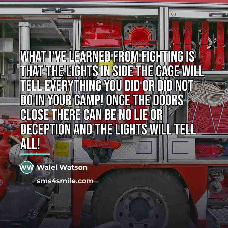 “What I've learned from fighting is that the lights in…” quote by Walel Watson