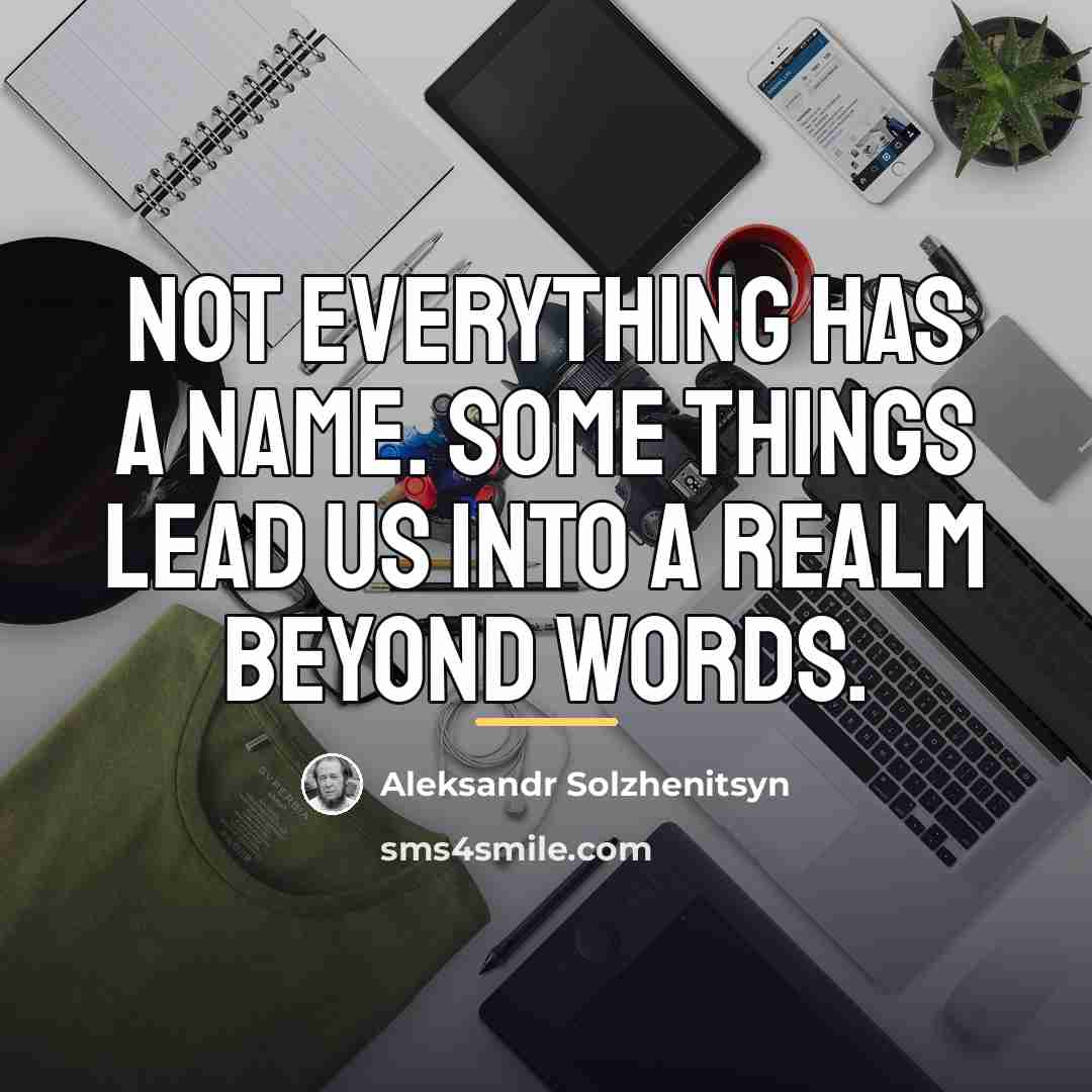 “Not everything has a name. Some things lead us into…” quote by Aleksandr Solzhenitsyn