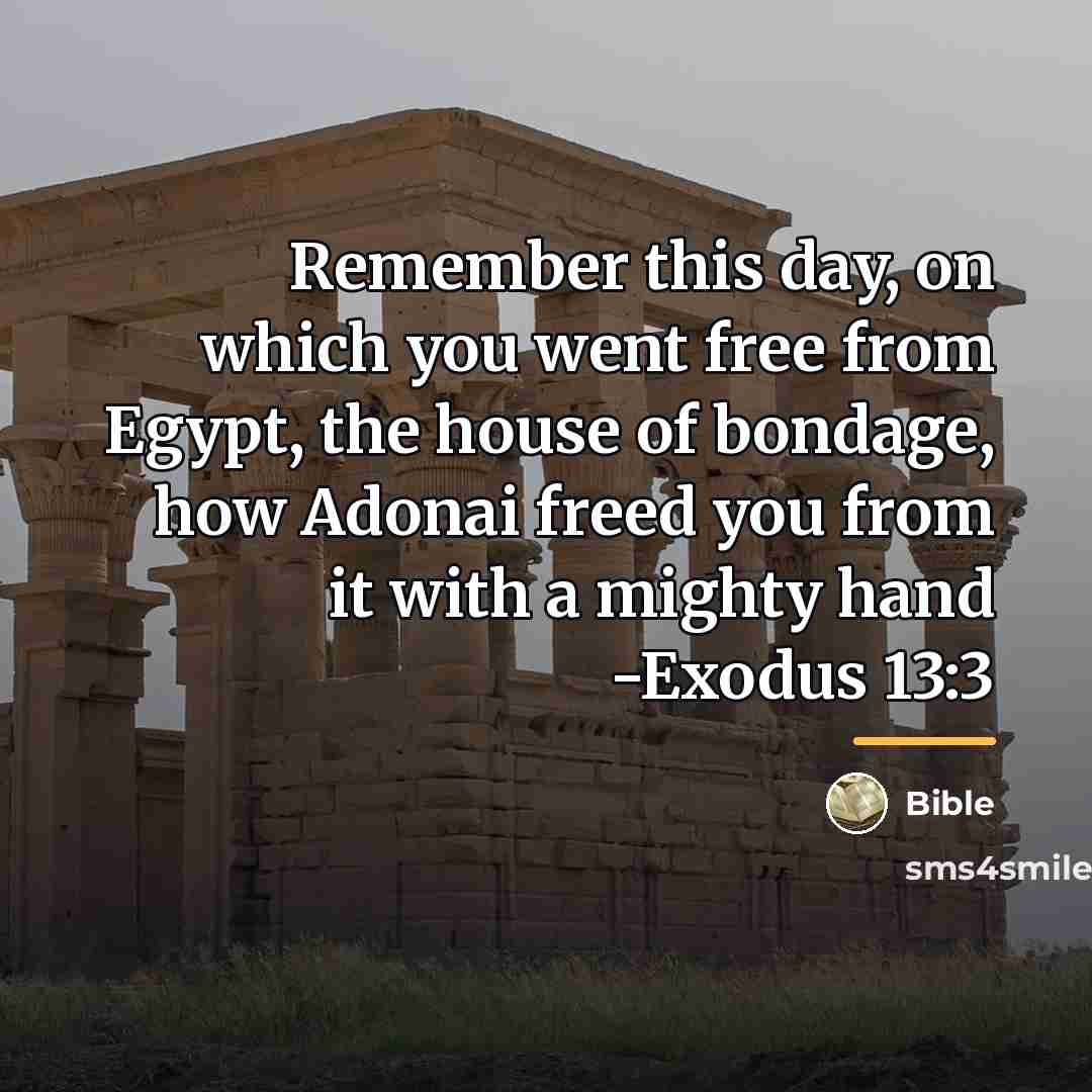 “Remember this day, on which you went free from Egypt,…” quote by Bible
