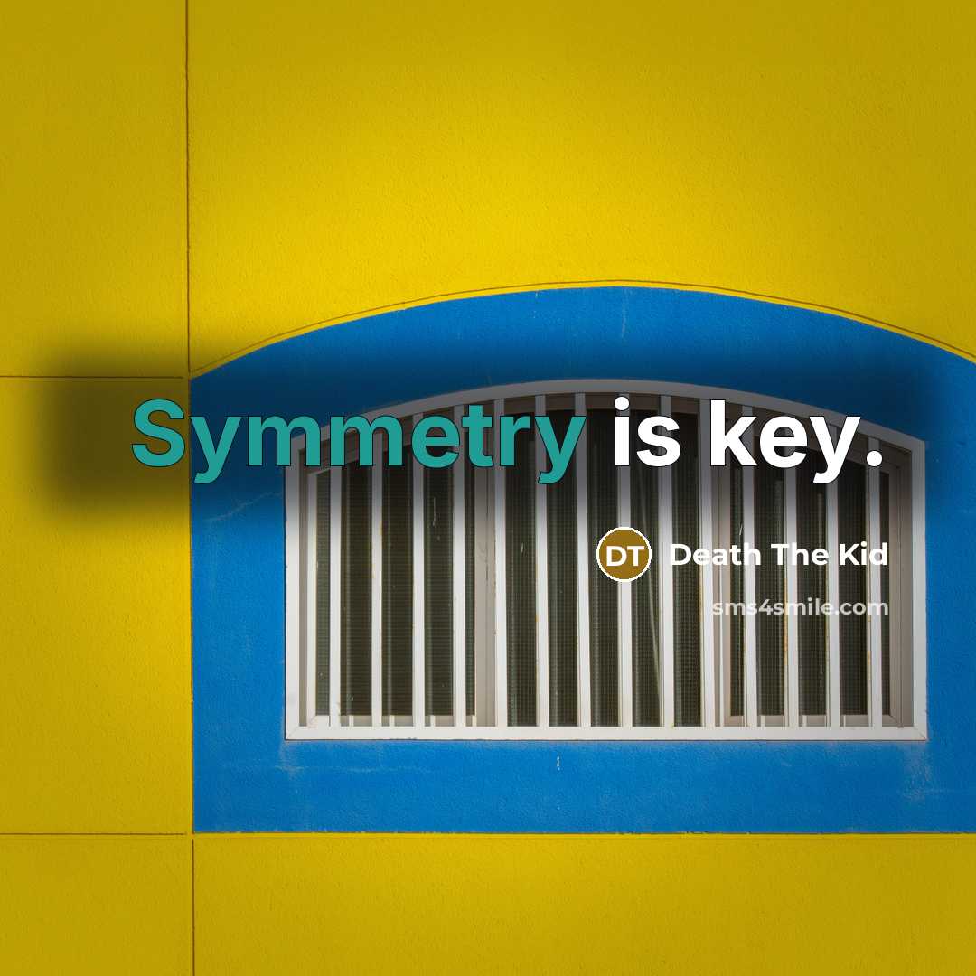 “Symmetry is key.” quote by Death The Kid