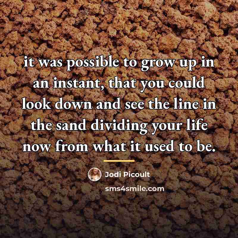 “it was possible to grow up in an instant, that…” quote by Jodi Picoult