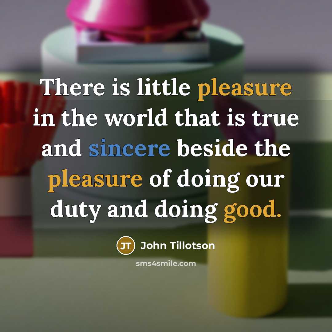 “There is little pleasure in the world that is true…” quote by John Tillotson