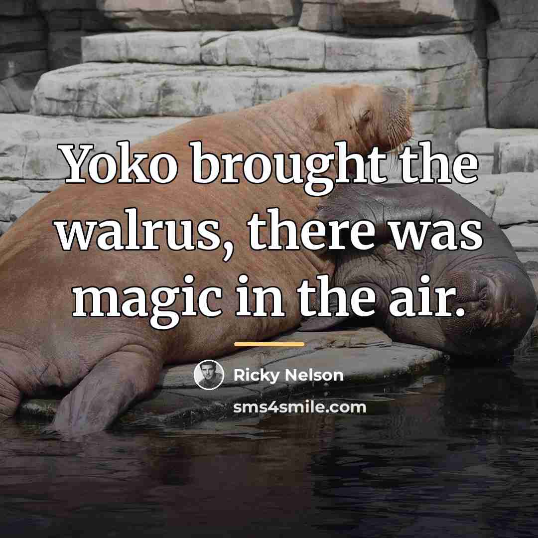 “Yoko brought the walrus, there was magic in the air.…” quote by Ricky Nelson