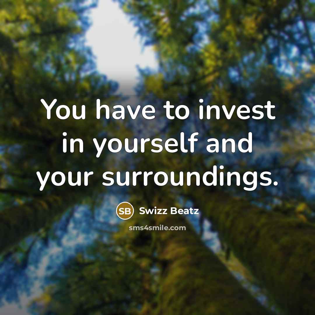 “You have to invest in yourself and your surroundings.…” quote by Swizz Beatz