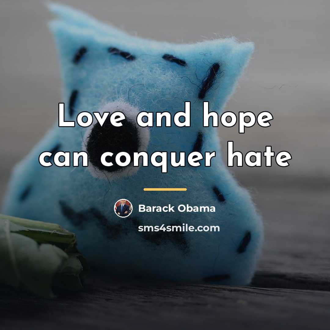 “Love and hope can conquer hate…” quote by Barack Obama