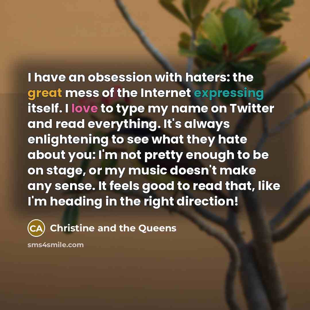 “I have an obsession with haters: the great mess of…” quote by Christine and the Queens