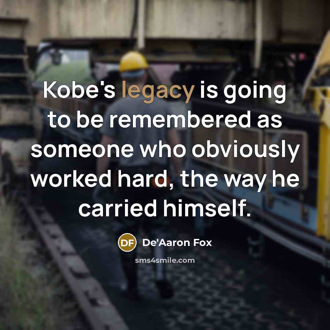 “Kobe's legacy is going to be remembered as someone who…” quote by De'Aaron Fox