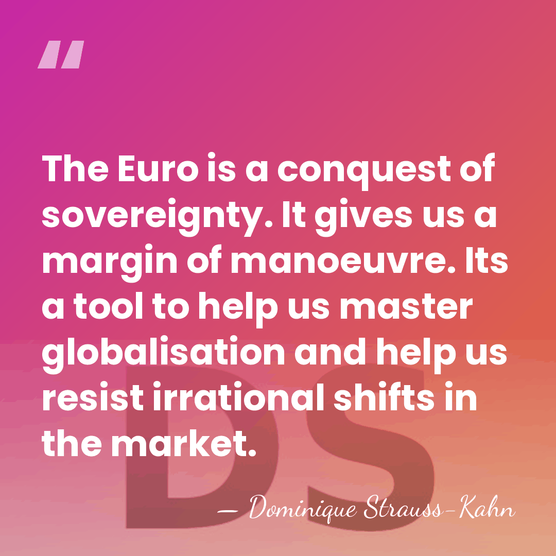The Euro is a conquest of sovereignty. It gives us a margin&hellip; - Dominique Strauss-Kahn