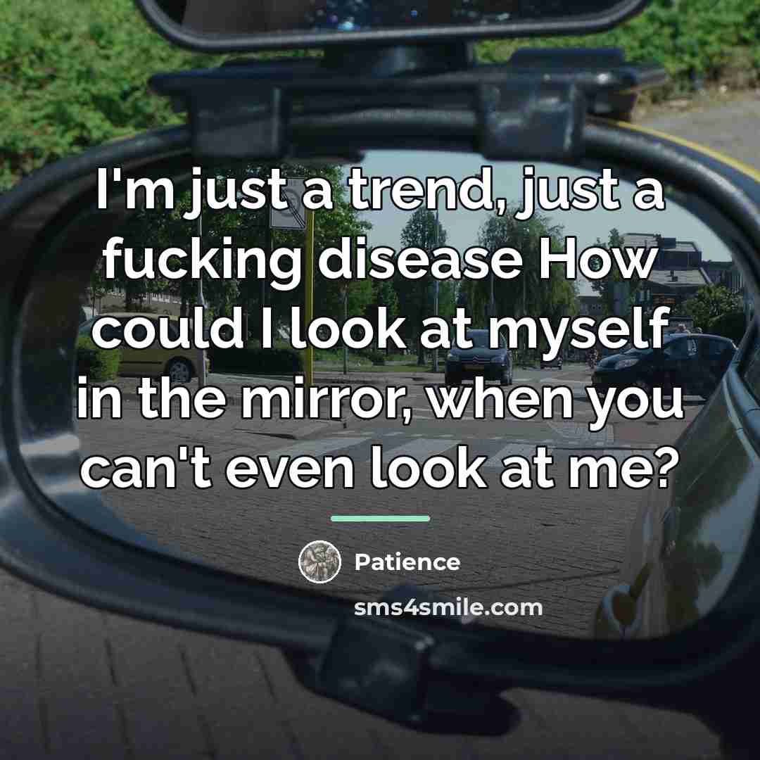 “I'm just a trend, just a fucking disease How could…” quote by Patience