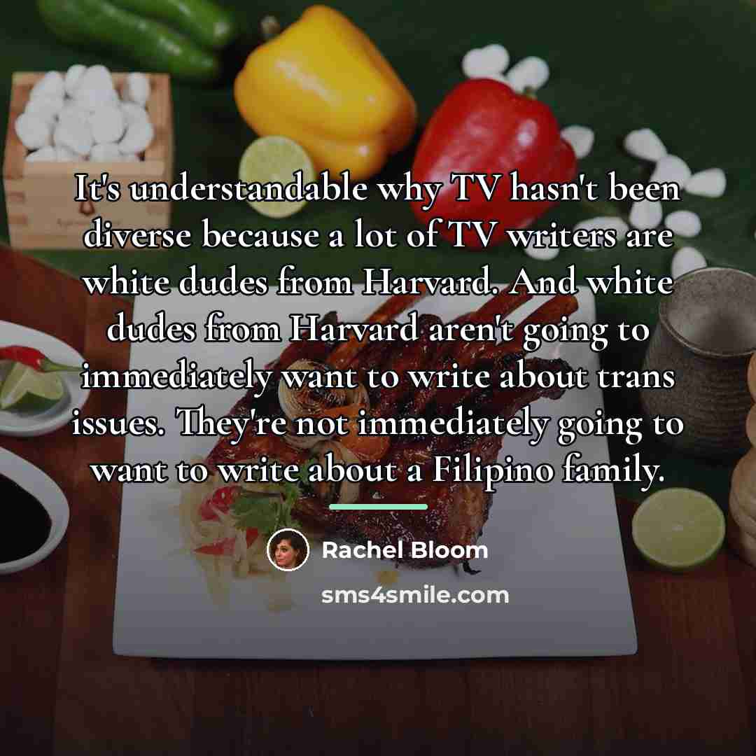 “It's understandable why TV hasn't been diverse because a lot…” quote by Rachel Bloom